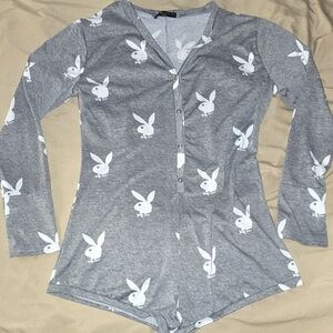 Playboy Bunny Romper - Grey XL/XXL